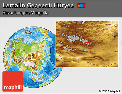 Physical Location Map of Lamaiin Gegeenii Hüryee