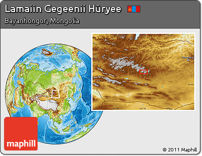 Physical Location Map of Lamaiin Gegeenii Hüryee