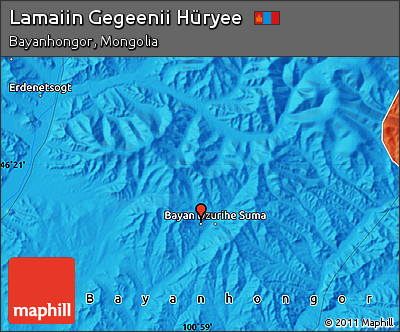 Political Map of Lamaiin Gegeenii Hüryee