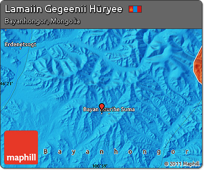 Political Map of Lamaiin Gegeenii Hüryee