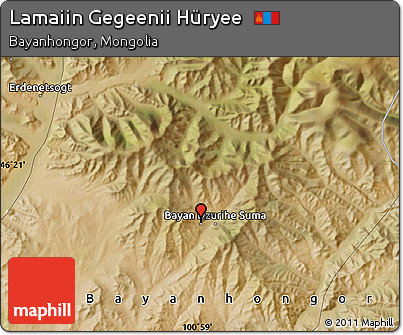 Satellite Map of Lamaiin Gegeenii Hüryee