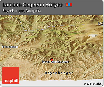 Satellite Panoramic Map of Lamaiin Gegeenii Hüryee