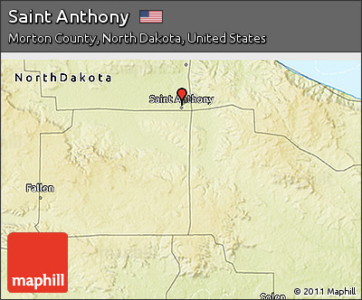 Physical 3D Map of Saint Anthony