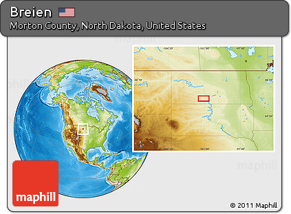 Physical Location Map of Breien