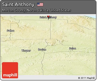 Physical Panoramic Map of Saint Anthony