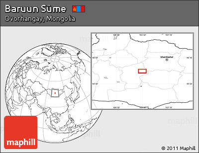 Blank Location Map of Baruun Süme