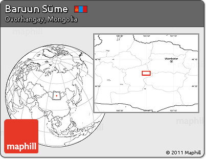 Blank Location Map of Baruun Süme