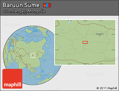 Savanna Style Location Map of Baruun Süme