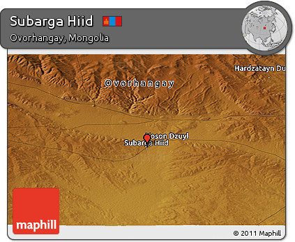 Physical Panoramic Map of Subarga Hiid