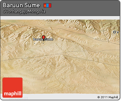 Satellite Panoramic Map of Baruun Süme