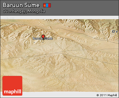 Satellite Panoramic Map of Baruun Süme
