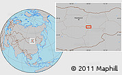 Gray Location Map of the area around 46° 26' 14" N, 108° 52' 30" E