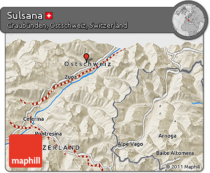 Shaded Relief 3D Map of Sulsana