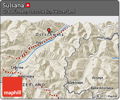 Shaded Relief 3D Map of Sulsana
