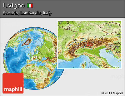 Physical Location Map of Livigno
