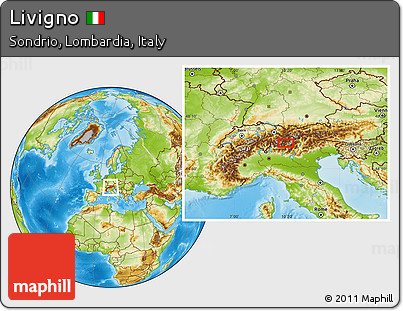 Physical Location Map of Livigno