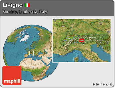 Satellite Location Map of Livigno