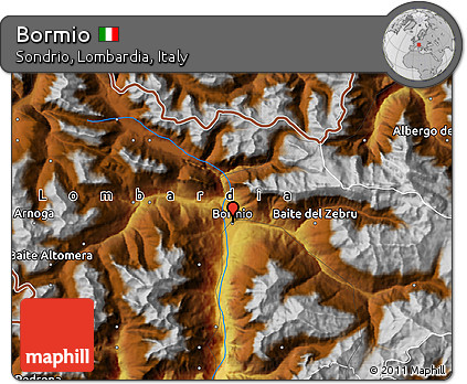 Physical Map of Bormio