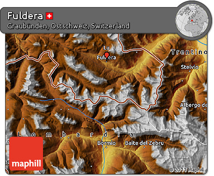 Physical Map of Fuldera