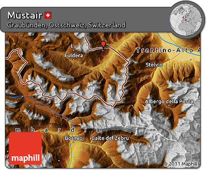 Physical Map of Müstair