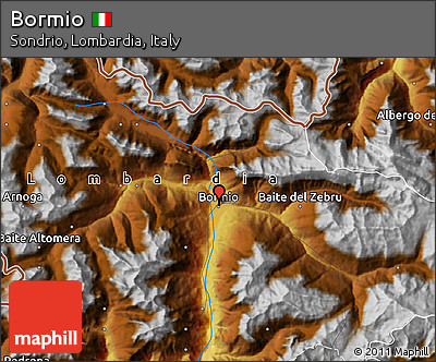 Physical Map of Bormio
