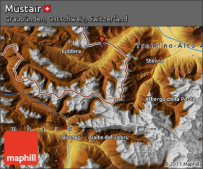Physical Map of Müstair