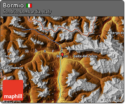 Physical Map of Bormio