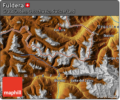 Physical Map of Fuldera