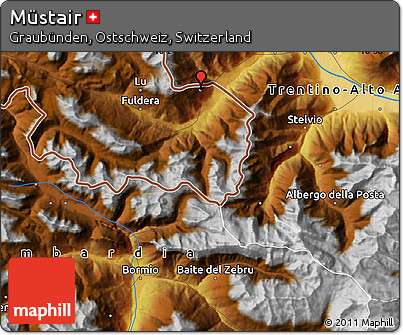 Physical Map of Müstair