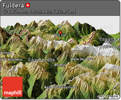 Satellite Panoramic Map of Fuldera