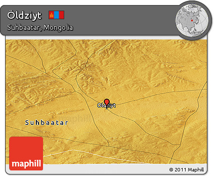 Physical Panoramic Map of Öldziyt