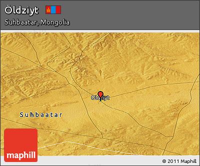 Physical Panoramic Map of Öldziyt