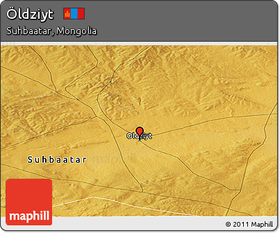 Physical Panoramic Map of Öldziyt