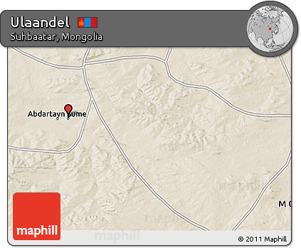 Shaded Relief 3D Map of Ulaandel