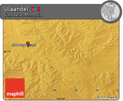 Physical Map of Ulaandel