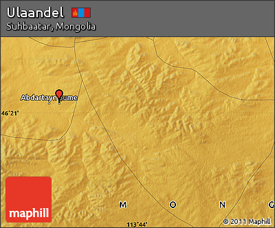 Physical Map of Ulaandel