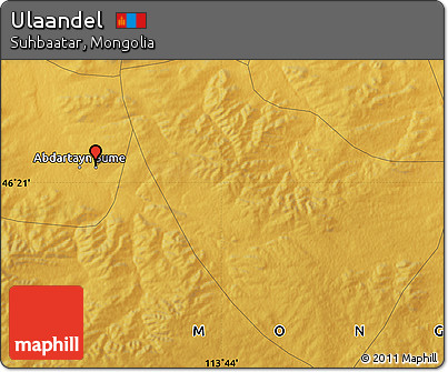Physical Map of Ulaandel