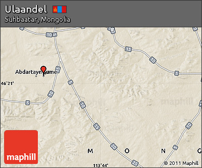 Shaded Relief Map of Ulaandel