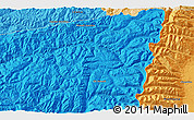 Political 3D Map of the area around 46° 26' 14" N, 114° 40' 30" W