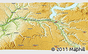 Physical 3D Map of the area around 46° 26' 14" N, 116° 22' 30" W