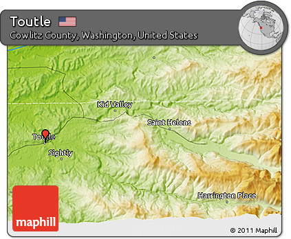 Physical 3D Map of Toutle