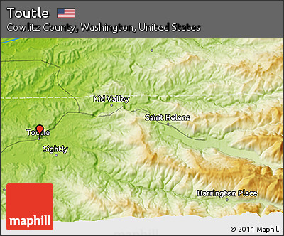 Physical 3D Map of Toutle