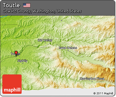Physical 3D Map of Toutle