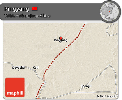Shaded Relief 3D Map of Pingyang