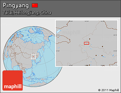 Gray Location Map of Pingyang