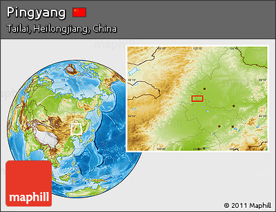 Physical Location Map of Pingyang