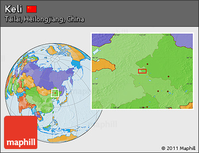 Political Location Map of Keli