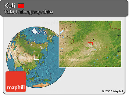 Satellite Location Map of Keli
