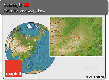 Satellite Location Map of Shengli