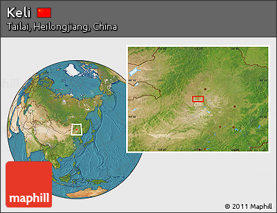 Satellite Location Map of Keli
